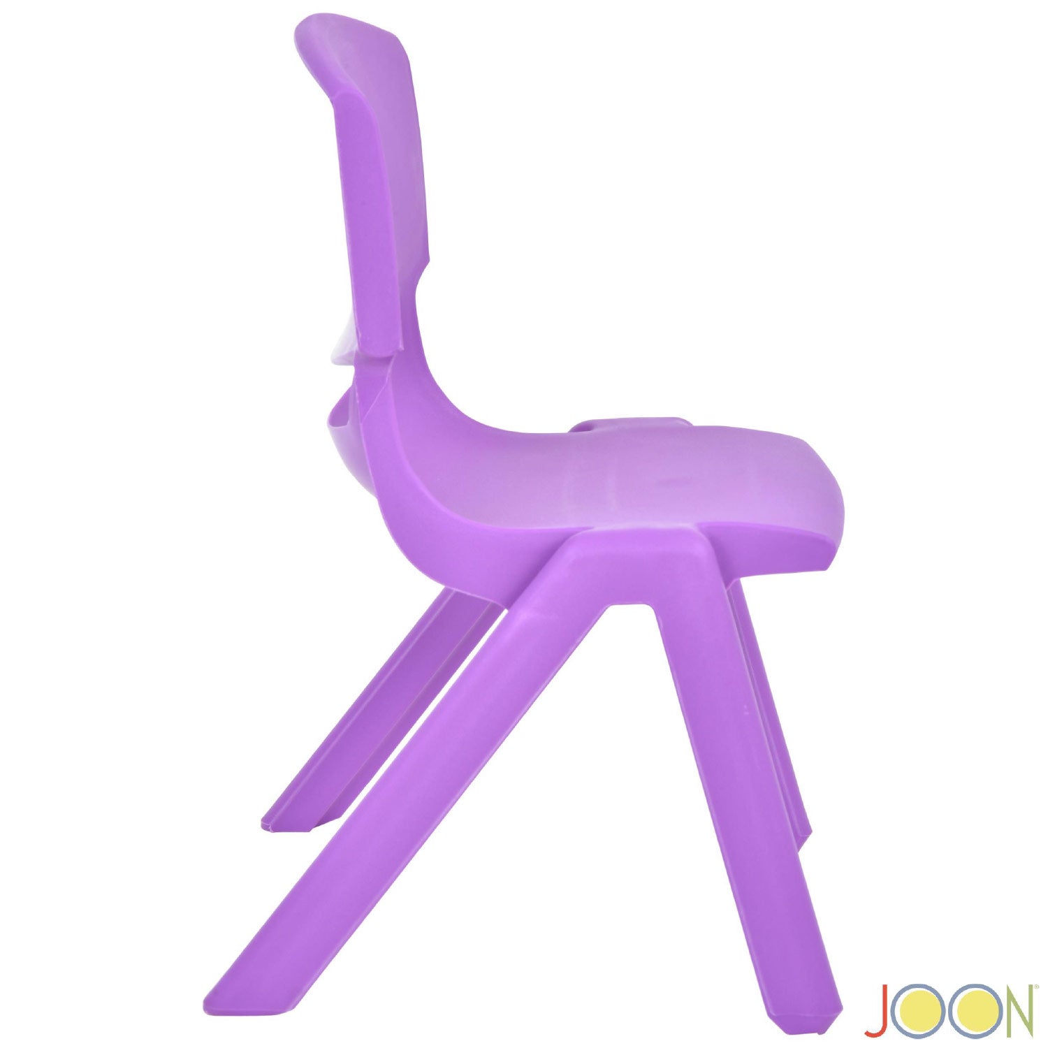 Sillas de aprendizaje apilables de plástico para niños JOON, color morado, 20,5 x 12,75 x 11 pulgadas, paquete de 2 (paquete de 2)
