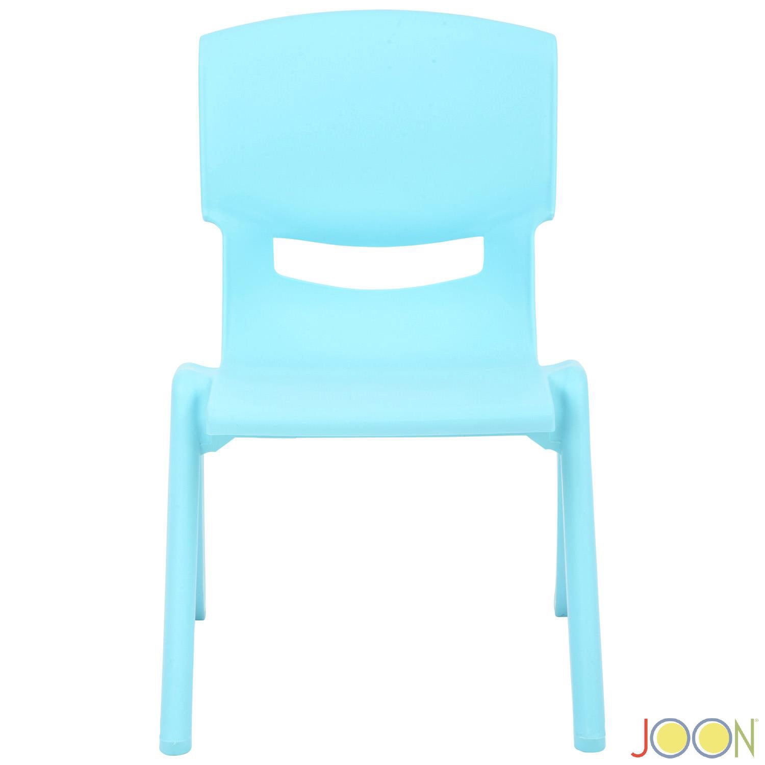 Sillas de aprendizaje apilables de plástico para niños JOON, azul bebé, 20,5 x 12,75 x 11 pulgadas, paquete de 2 (paquete de 2)