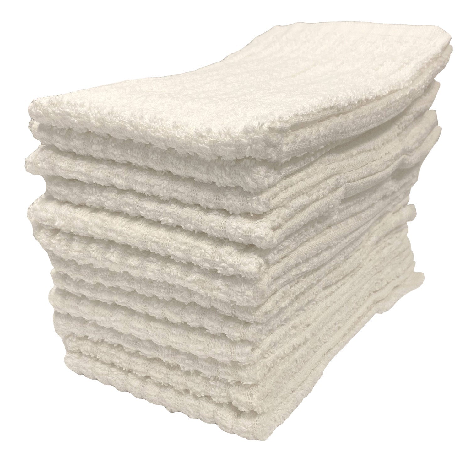 Paquete de 12 paños de cocina PREMIUS Bar Mop, 100 % algodón, color blanco, 16 x 19 pulgadas (paquete de 3)