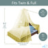 Just Relax Elegant Mosquito Net Bed Canopy Set, Yellow, Twin-Full