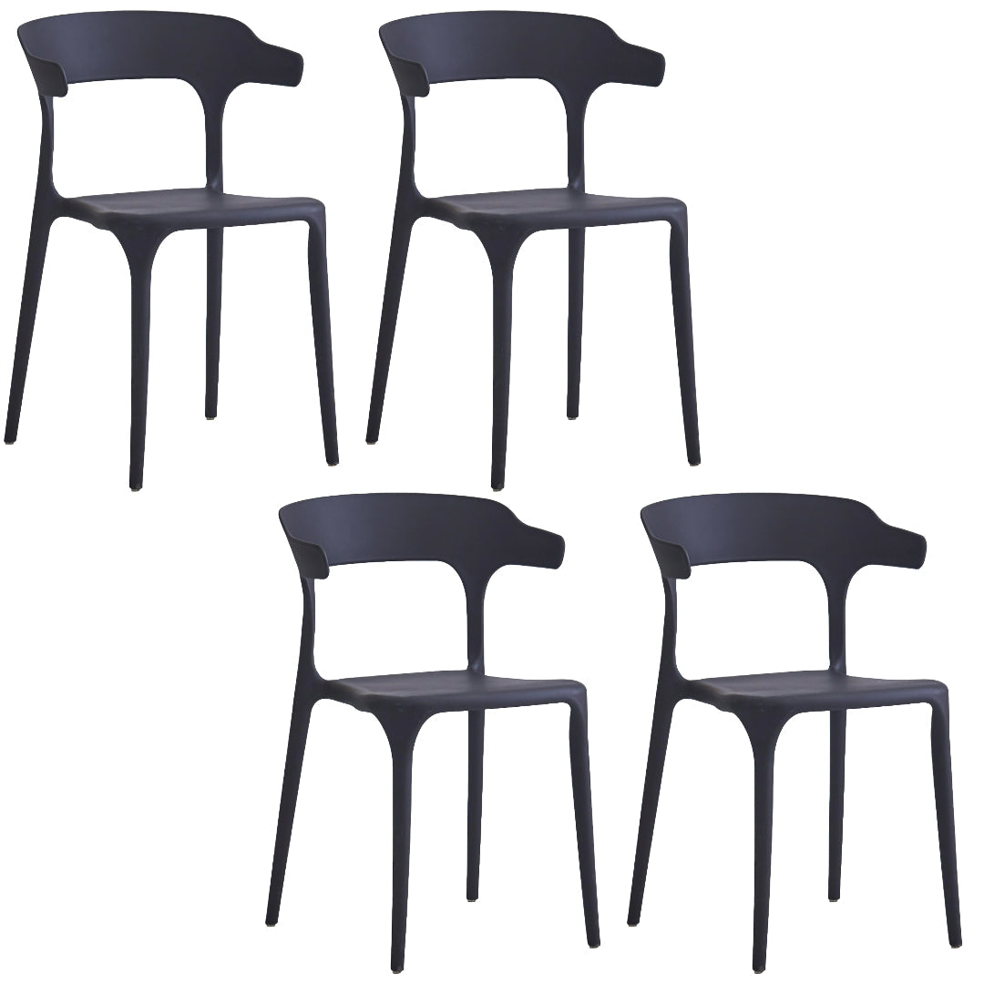 Sillas de comedor apilables de plástico para piscina Just Relax Jasper, para interior y exterior, paquete de 4
