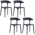 Sillas de comedor apilables de plástico para piscina Just Relax Jasper, para interior y exterior, paquete de 4