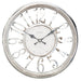 PREMIUS Round Electroplated Analog Wall Clock, Silver, 12 Inches
