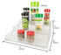 Estante para especias de plástico de 3 niveles Home Basics, transparente, 10 x 9,4 x 4 pulgadas