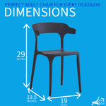 Sillas de comedor apilables de plástico para piscina Just Relax Jasper, para interior y exterior, paquete de 4