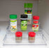 Estante para especias de plástico de 3 niveles Home Basics, transparente, 10 x 9,4 x 4 pulgadas