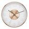 Premius Electro Plated Metal Wall Clock, White-Rose Gold, 16 Inches