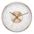 Premius Electro Plated Metal Wall Clock, White-Rose Gold, 16 Inches