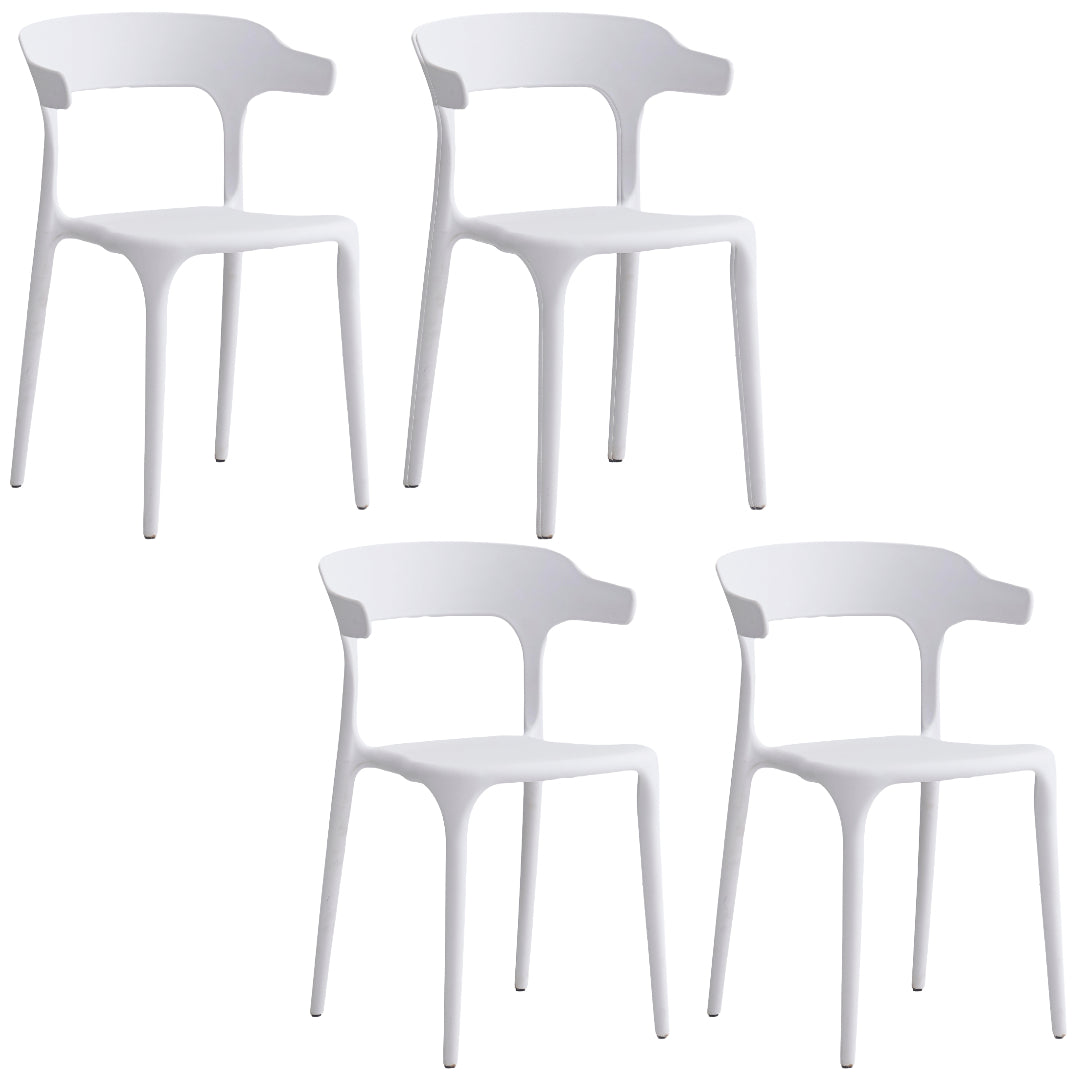 Sillas de comedor apilables de plástico para piscina Just Relax Jasper, para interior y exterior, paquete de 4