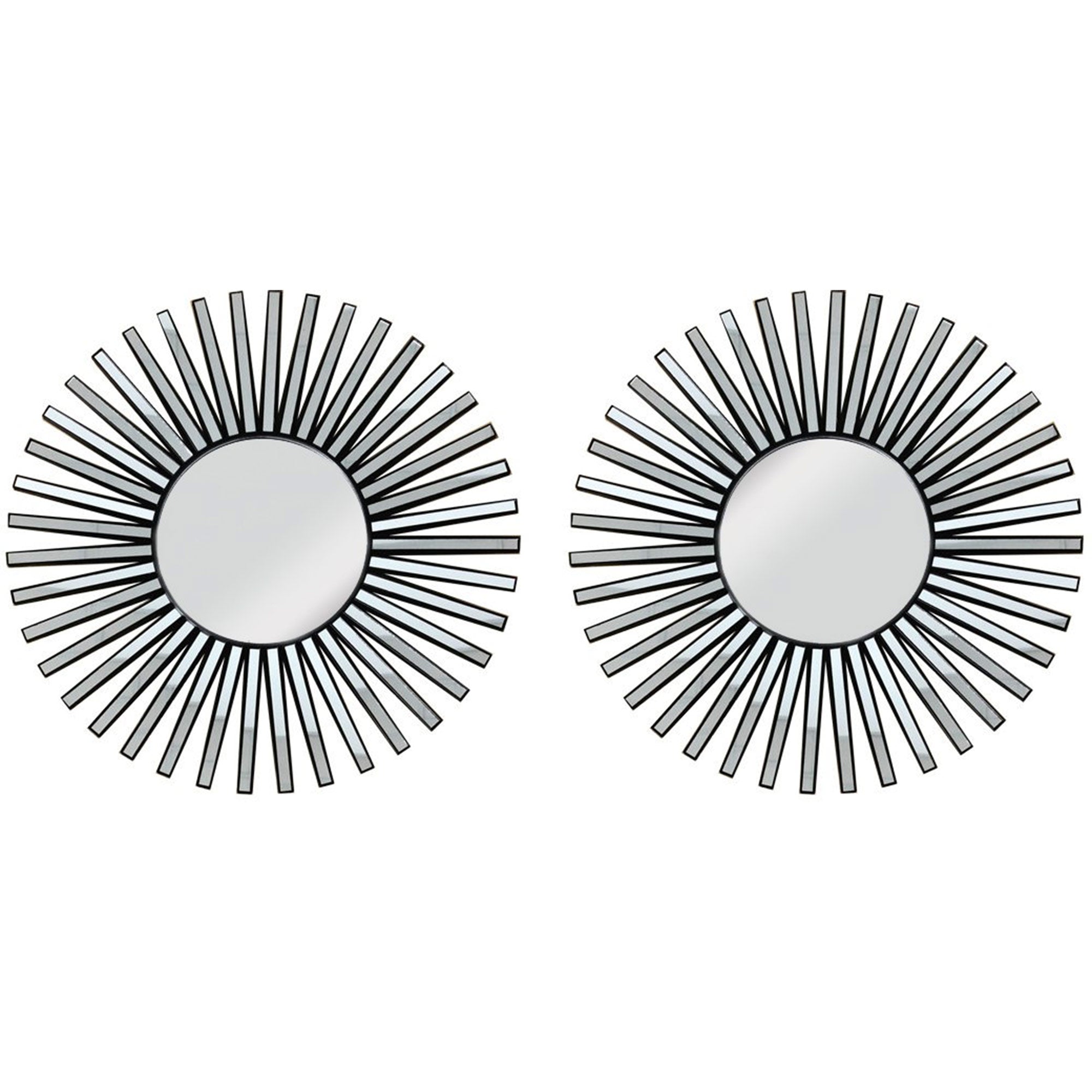 PREMIUS 2 Piece Windmill Wall Decor Mirror Set, Black, 10 Inches