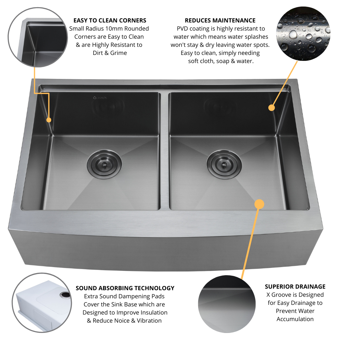 Fregadero de cocina Zeek Farmhouse Workstation de 33