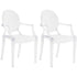 JOON - Juego de 2 sillas fantasma para niños con reposabrazos, 25 x 13 x 14,5 pulgadas, transparente