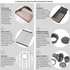 Fregadero de cocina Zeek Farmhouse Workstation de 33" con dos senos en color bronce mate y negro con accesorios y revestimiento PVD Nano Tech ENZO ZA-B552