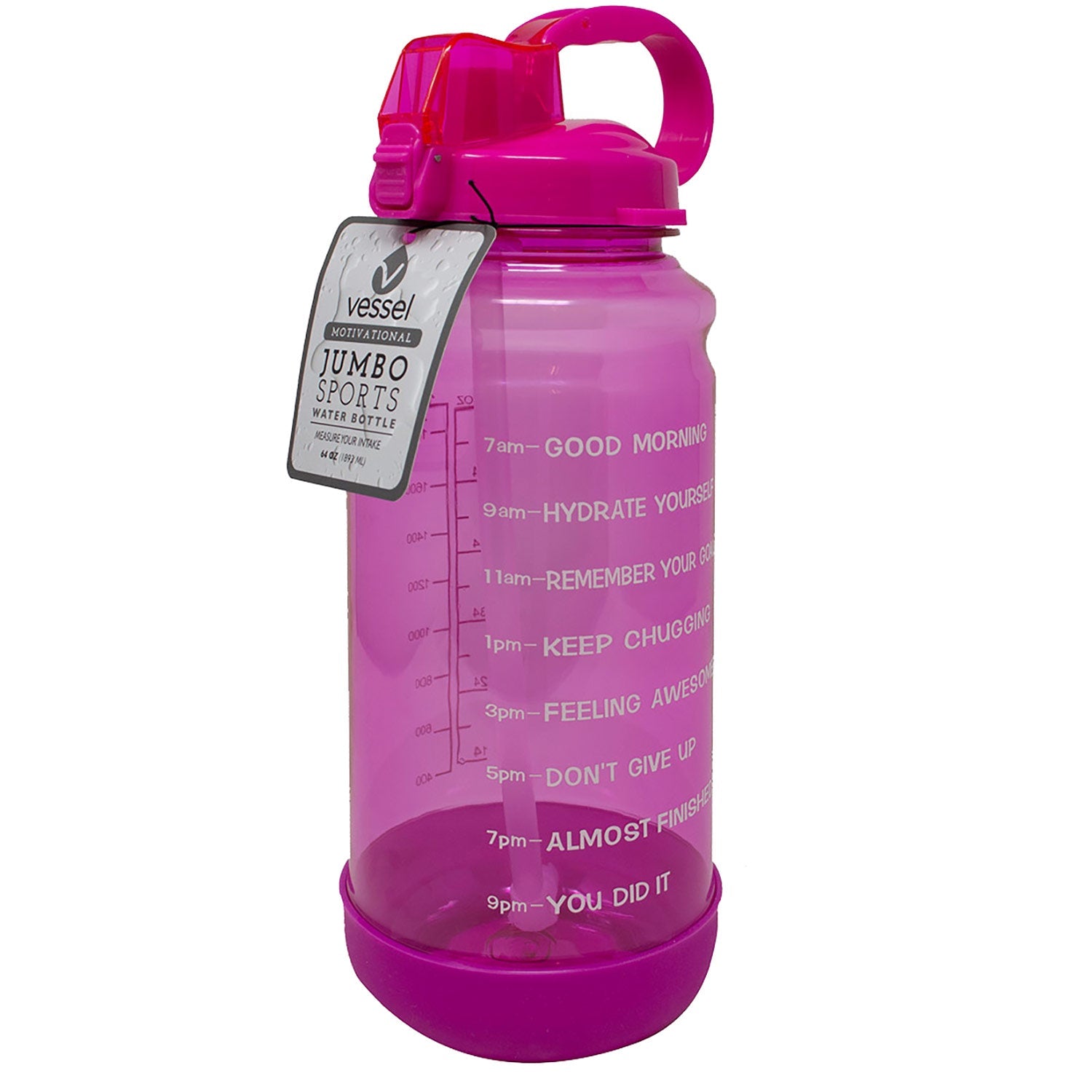 Botella de agua deportiva motivacional PREMIUS con tapa de pajita, 64 onzas
