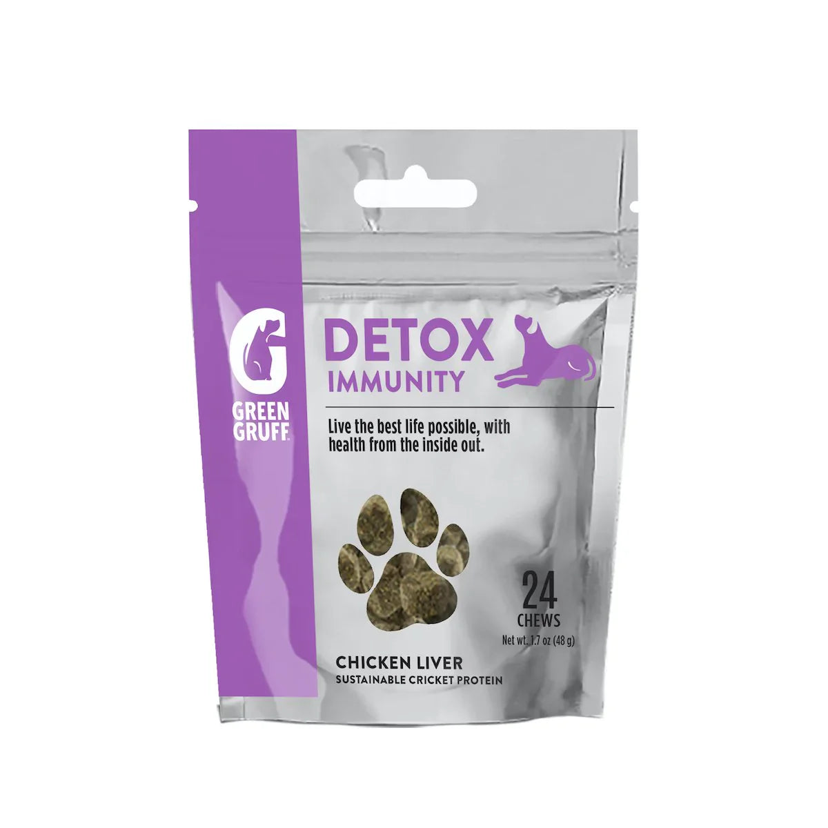 Suplemento desintoxicante para perros Green Gruff, inmunidad y salud mejorada (paquete de 6 - 24 unidades)