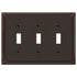 Imperial Bead Aged Bronze Cast - 3 Toggle Wallplate