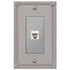 Placa de pared con conector telefónico de níquel cepillado Imperial Bead