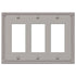 Imperial Bead Brushed Nickel Cast - 3 Rocker Wallplate
