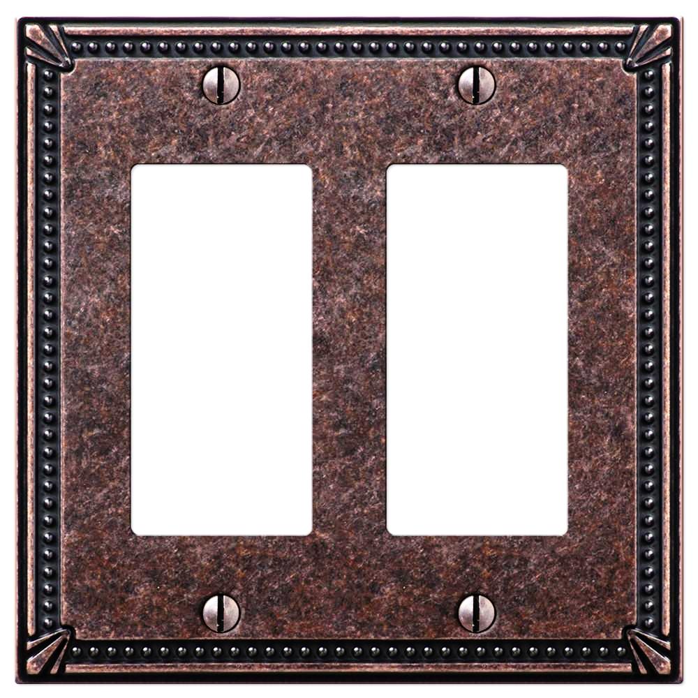 Placa de pared de bronce envejecido pulido con cuentas imperiales - 2 balancines