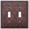 Placa de pared con 2 palancas de bronce envejecido pulido y cuentas imperiales