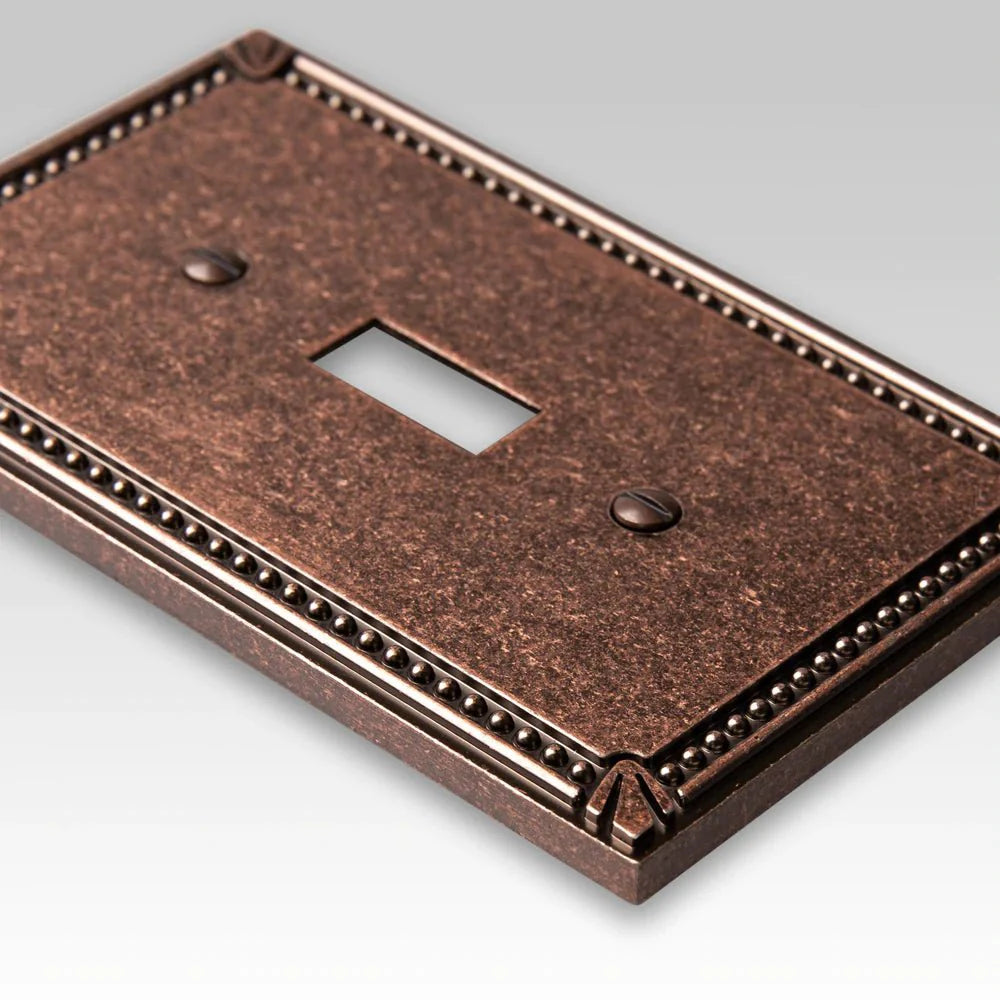 Placa de pared de bronce envejecido pulido con cuentas imperiales - 4 balancines