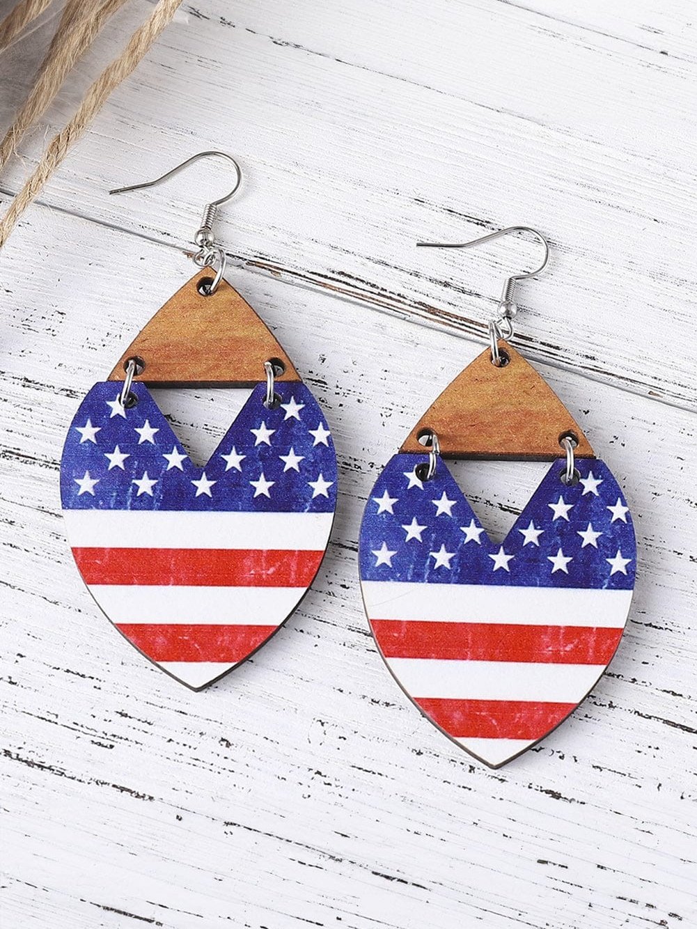 Independence Day Starry Striped Hook Earrings