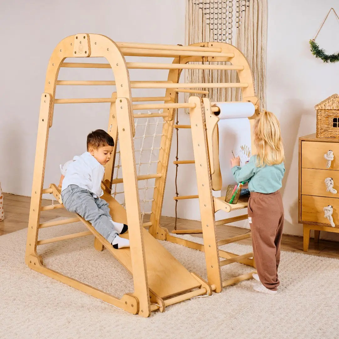 Indoor Playground for Children - 7 in 1 Playground + Swings Set + Slide Board + Art Set