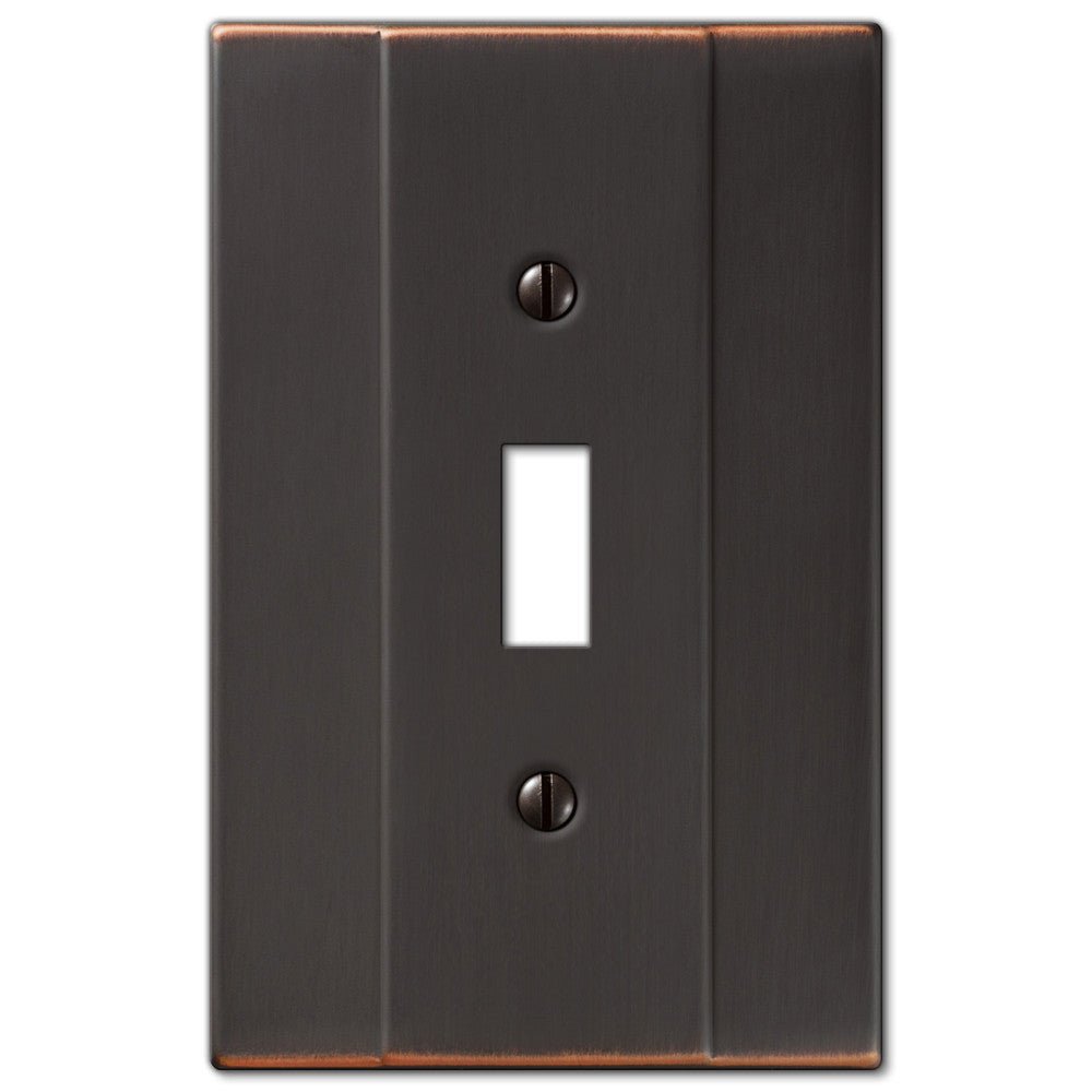Italia Aged Bronze Steel - 1 Toggle Wallplate