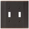 Italia Aged Bronze Steel - 2 Toggle Wallplate