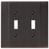 Italia Aged Bronze Steel - 2 Toggle Wallplate