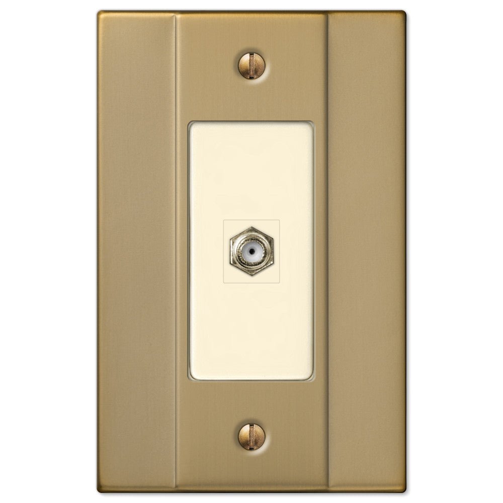 Placa de pared con conector para cable de acero en bronce cepillado de Italia