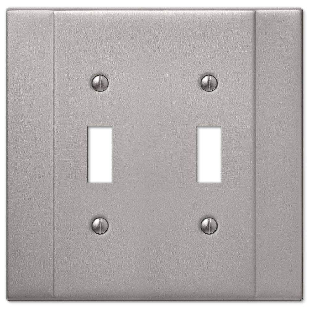 Italia Brushed Nickel Steel - 2 Toggle Wallplate