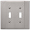Italia Brushed Nickel Steel - 2 Toggle Wallplate