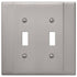 Italia Brushed Nickel Steel - 2 Toggle Wallplate