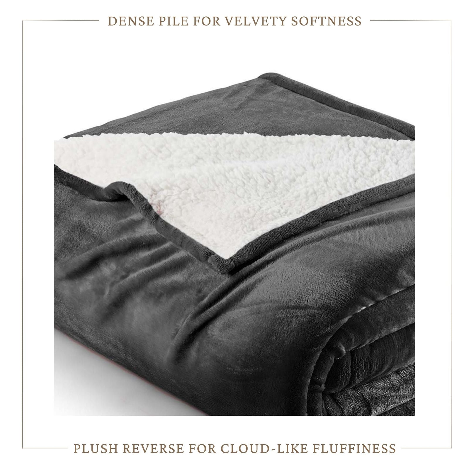 Velvet Plush Sherpa Bed Blanket - Sherpa Fleece Collection