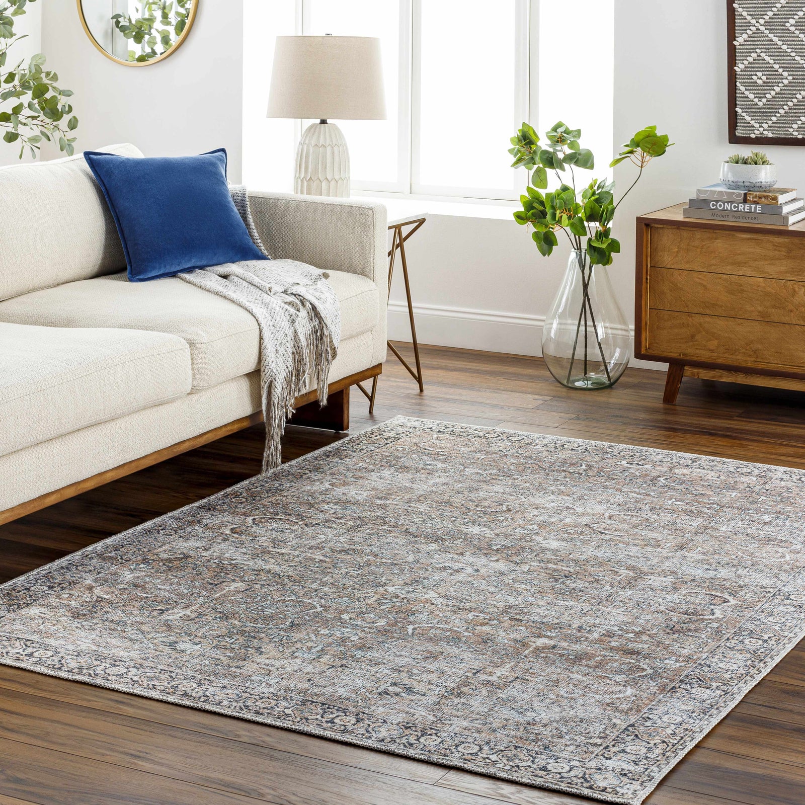 Alfombra vintage lavable Tan Jill - Oferta
