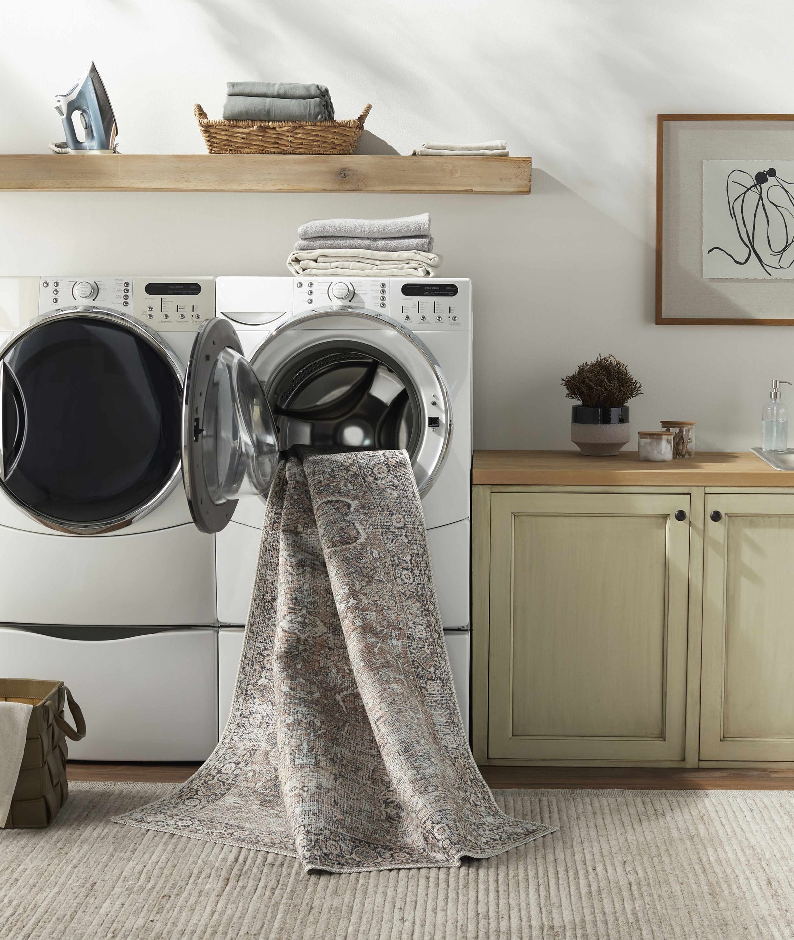 Alfombra vintage lavable Tan Jill - Oferta