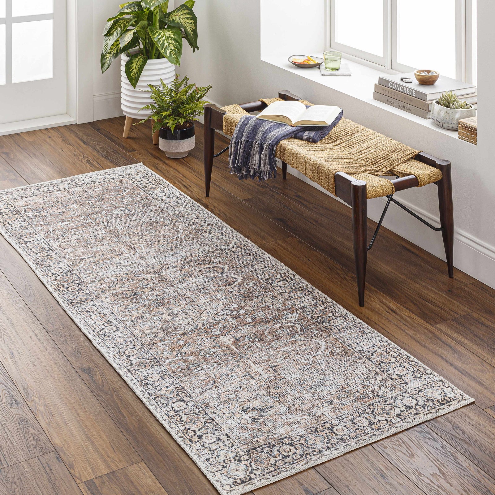 Alfombra vintage lavable Tan Jill - Oferta