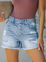 Patchwork Denim Shorts
