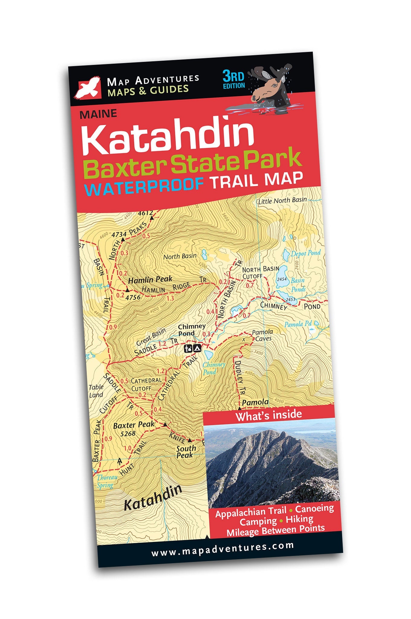 Katahdin Baxter State Park Hiking Trail Map
