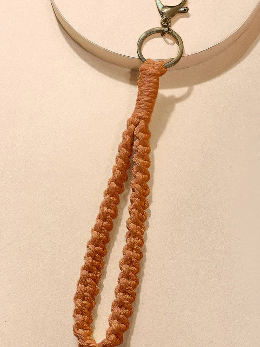 Khaki Twisted Rope Keychain with Wristlet