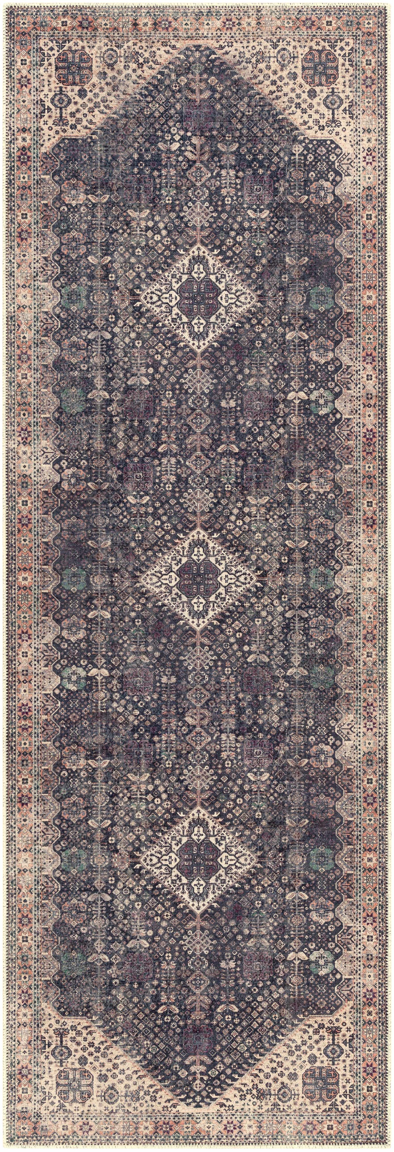 Alfombra lavable de pelo plano vintage Kittrell - Liquidación