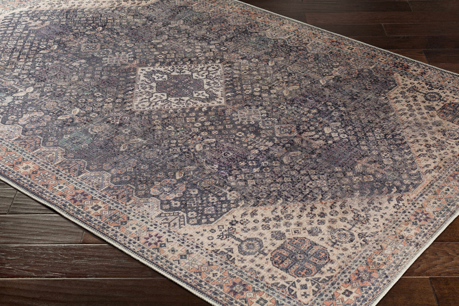 Alfombra lavable de pelo plano vintage Kittrell - Liquidación