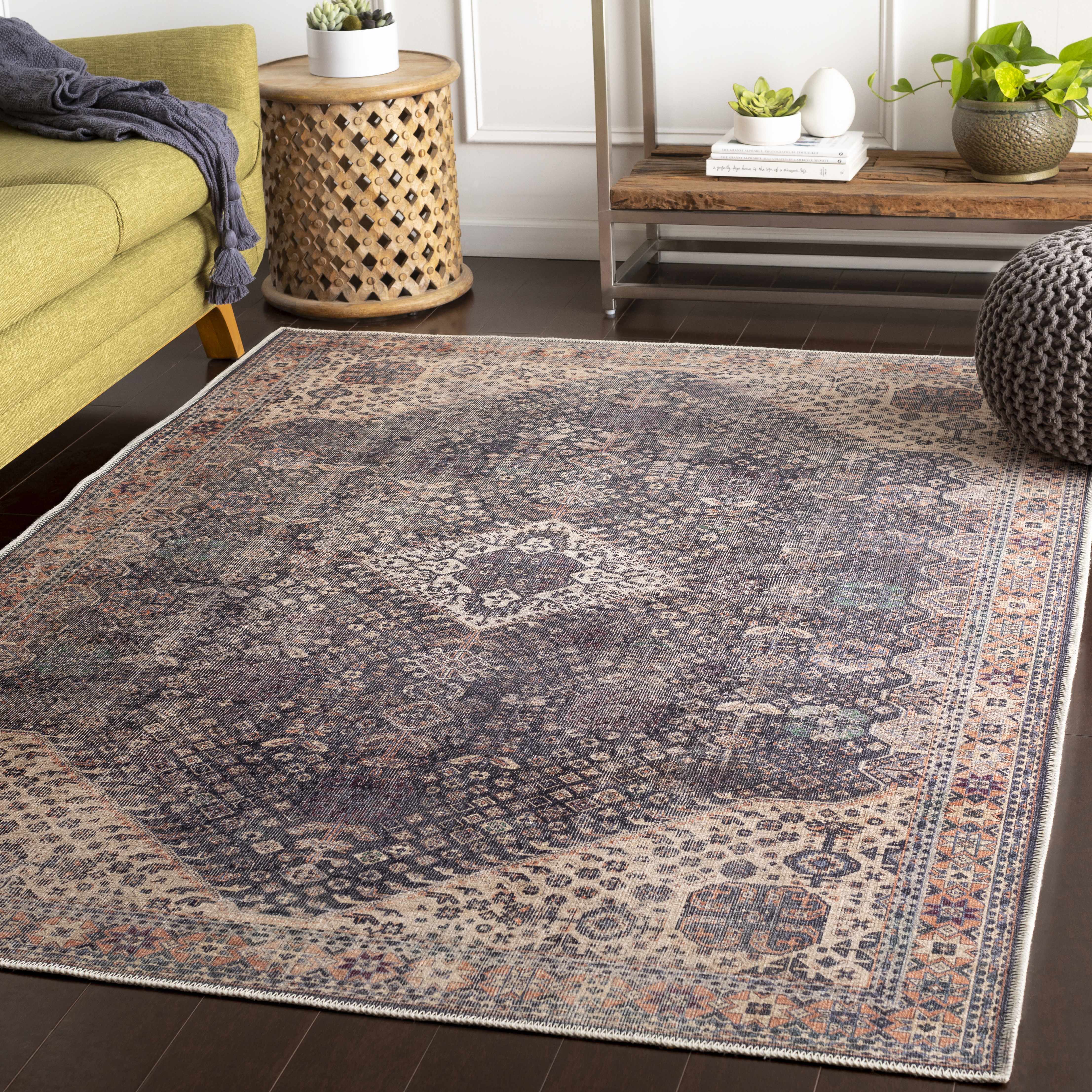 Alfombra lavable de pelo plano vintage Kittrell - Liquidación