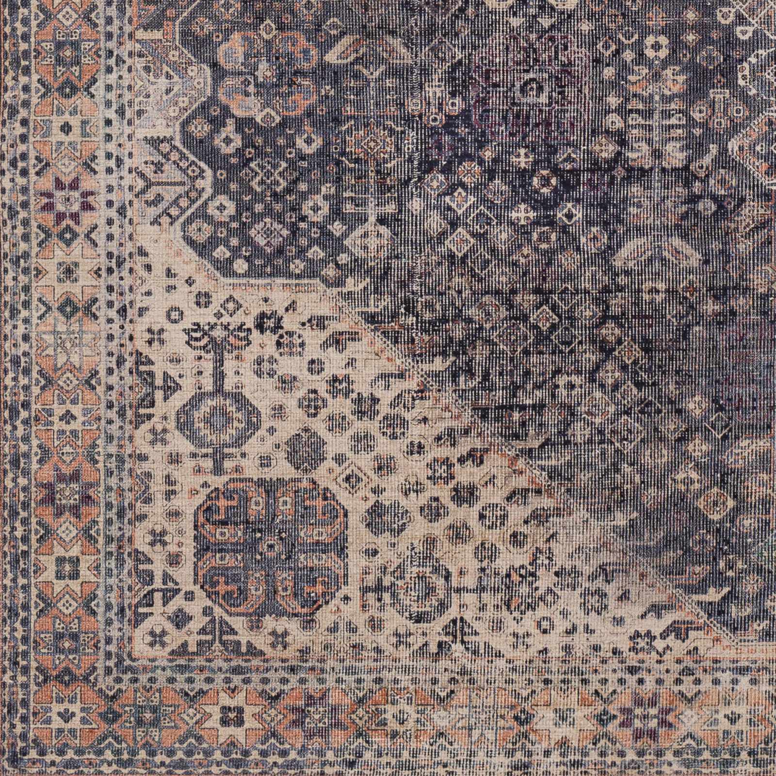 Alfombra lavable de pelo plano vintage Kittrell - Liquidación