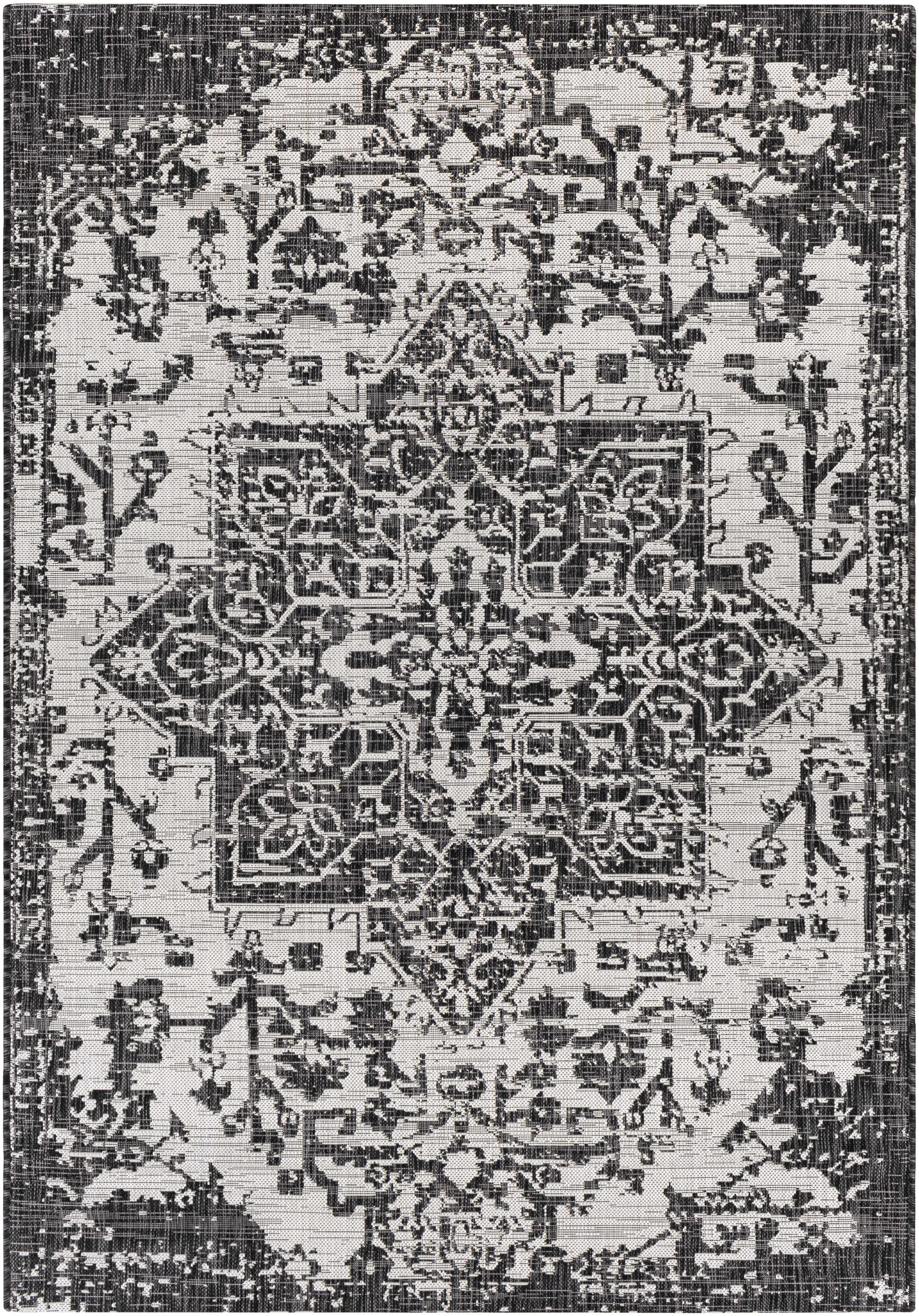 Alfombra Kilmacolm color carbón para interior y exterior - Liquidación