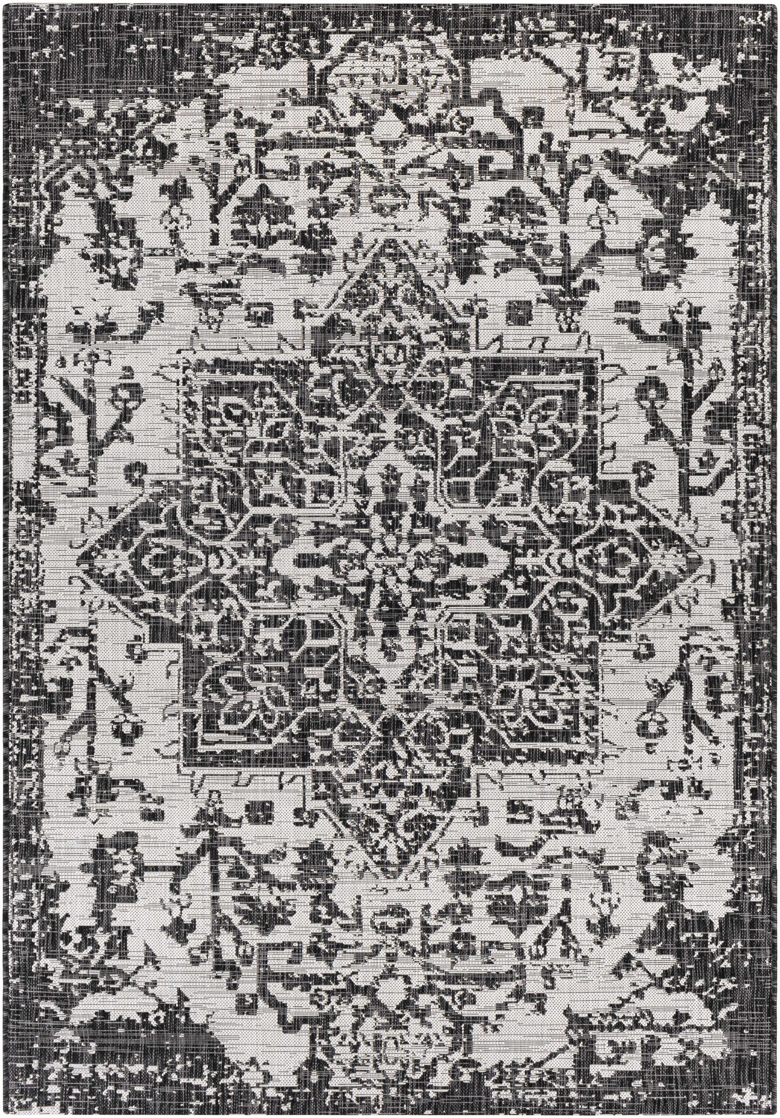 Alfombra Kilmacolm color carbón para interior y exterior - Liquidación