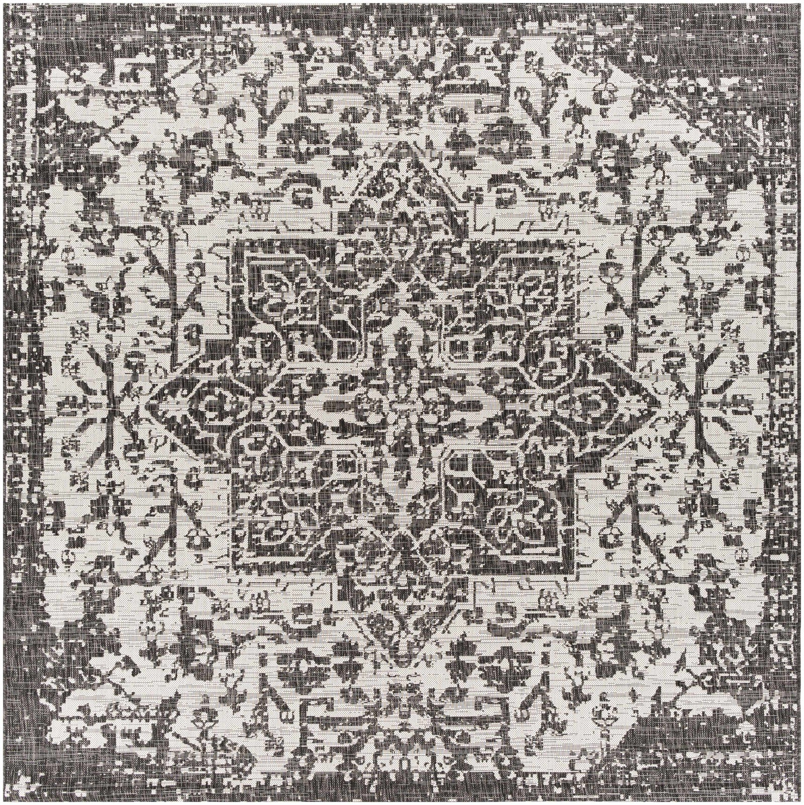 Alfombra Kilmacolm color carbón para interior y exterior - Liquidación