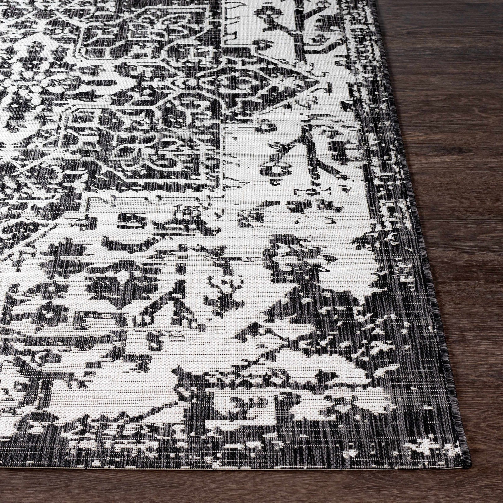 Alfombra Kilmacolm color carbón para interior y exterior - Liquidación