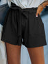 Knit Cotton Shorts with Ruffle Waist and Pockets
